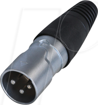 REAN RCX3M-Z0001 - XLR Kabelstecker 3-polig, IP65, verchromtes Gehäuse von REAN