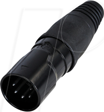 REAN RCX5M-Z0011 - XLR Kabelstecker 5-polig, IP65, schwarz verchromtes Gehäuse von REAN