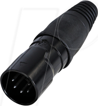 REAN RCX5M-Z0021 - XLR Kabelstecker 5-polig, IP65, schwarz verchromtes Gehäuse von REAN