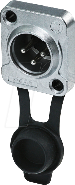 REAN RRX3M-Z0001 - XLR Einbaustecker 3-polig, IP65, verchromtes Gehäuse von REAN