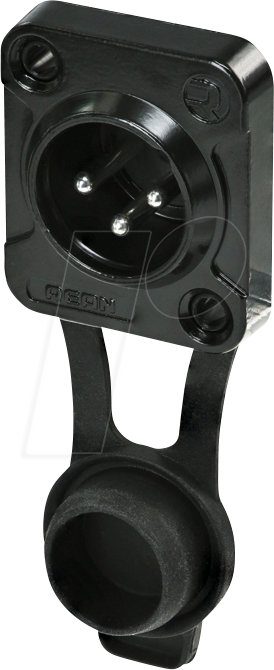 REAN RRX3M-Z0011 - XLR Einbaustecker 3-polig, IP65, schwarz verchromtes Gehäuse REAN RRX3M-Z0011 - XLR Einbaustecker 3-polig, IP65, schwarz verchromtes Gehäuse von REAN