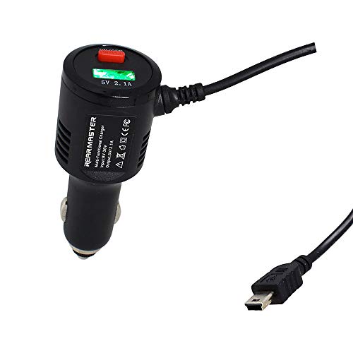 REARMASTER® Universal 12V / 24V Zigarettenanzünder Stromkabel für DashCam Autokamera Video Recorder mit USB Ladegerät und Schalter (Mini-USB) 3.5m von REARMASTER