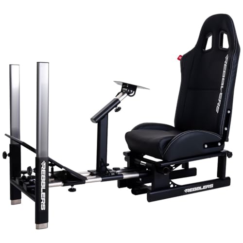 REBBLERS PRO SIM Racing Cockpit | schneller wechses von Formula oder GT Racing Position | inkl. Bodenmatte | Mit Allen Lenkrädern und Pedalen kompatibel | Für PC & Konsole von REBBLERS