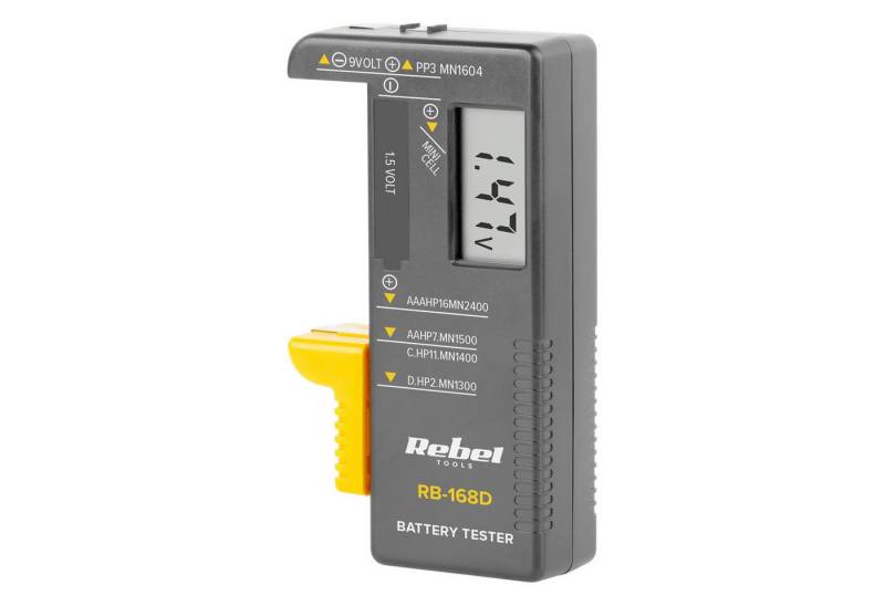 REBEL Batterietester RB-168D, Batterietester 9 V, AAA, AA, C, D, RB-168D von REBEL