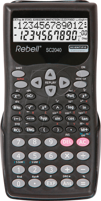 REBELL SC2040 - Wissenschaftlicher Taschenrechner, 12 Stellen, schwarz von REBELL