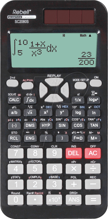 REBELL SC2080S - Wissenschaftlicher Taschenrechner, Dot-Matrix, schwarz von REBELL