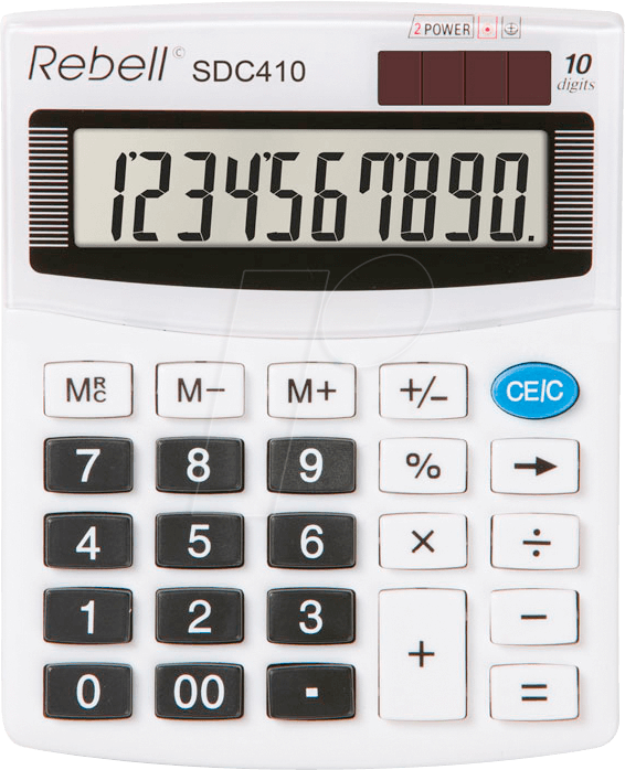REBELL SDC410 - Taschenrechner, 10 Stellen, weiß von REBELL