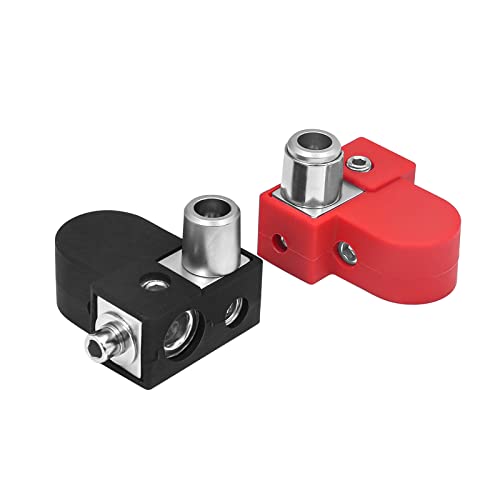 Recoil BTO Massivmessing Positiv-Negativ-Batterieklemmen mit Adapterkragen, 1X0/2/4 Gauge & 1X4/8 Gauge Ausgänge, Top-Mounted oder Side-Mounted Power Ring Provision und OEM Post Adapter von RECOIL