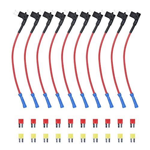 RECOIL FT4-10 10er-Pack 12-V-Auto-Add-a-Circuit-Sicherungsadapter ACZ-Flachsicherung/Micro-2-Sicherung mit 10 Stück 10-A- und 20-A-Sicherungen von RECOIL