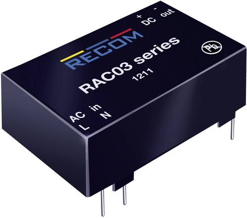 RECOM AC/DC-Printnetzteil RAC03-24SC 24 V/DC 0.125A 3W RECOM AC/DC-Printnetzteil RAC03-24SC 24 V/DC 0.125A 3W von RECOM