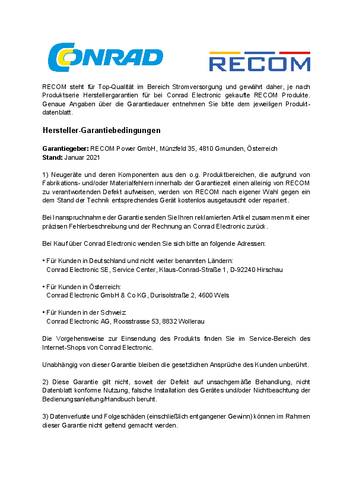 RECOM REM60-2424SW DC/DC-Wandler, Print 24 V/DC 24V 2.5A 60W Anzahl Ausgänge: 1 x Inhalt 1St. von RECOM