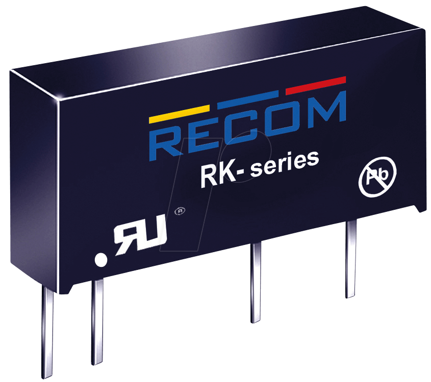 RK-0505S - DC/DC-Wandler RK, 1 W, 5 V, 400 mA, SIL-7, Single von RECOM