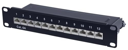 RED4POWER CAT.6a Patchpanel R4-N106S, 12-Fach, 10", schwarz von RED 4 POWER