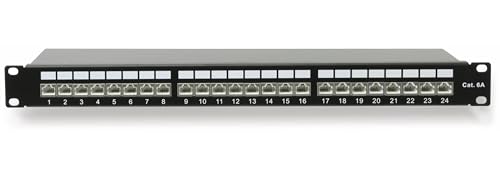 RED4POWER CAT.6a Patchpanel R4-N119S, 24-Fach, 19", schwarz von RED 4 POWER