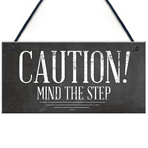 RED OCEAN Wandschild mit Aufschrift "Mind The Step", Warnung "Caution Health & Safety" von RED OCEAN