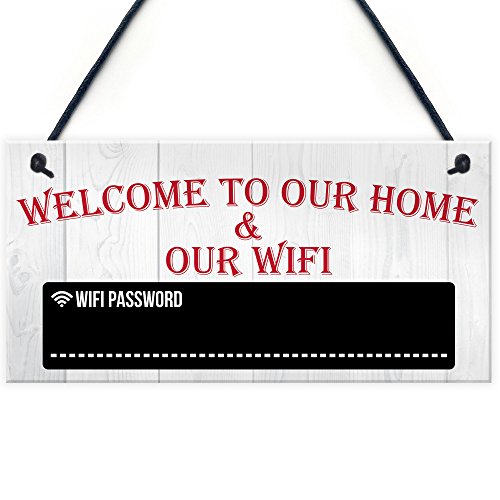 RED OCEAN Wandtafel mit Passwort "Welcome To Our Home & WiFi" von RED OCEAN