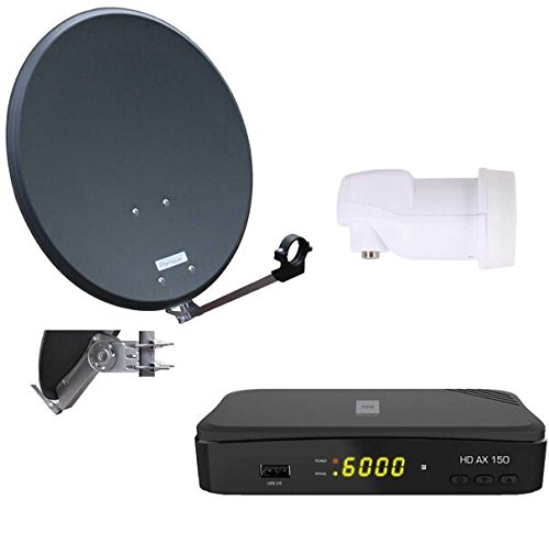 Opticum Digitale 1 HD AX 150 HDTV Receiver Teilnehmer Satelliten Komplettanlage (Single-LNB, QA 60 cm Antenne, Stahl) Anthrazit von RED OPTICUM