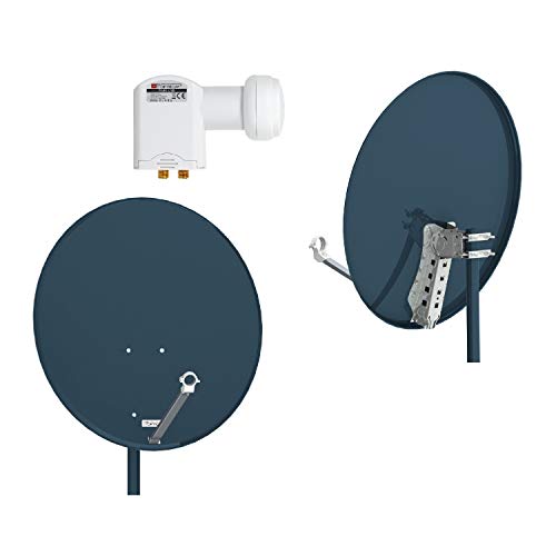 Opticum QA80 Satellitenschüssel 80 cm lichtgrau mit LNB Halterung & Twin LNB LTP 04H - 4K HD & 3D fähig - Witterungsbeständige Sat-Antenne aus Stahl - Sat Anlage für 2 Teilnehmer Opticum QA80 Satellitenschüssel 80 cm lichtgrau mit LNB Halterung & Twin LNB LTP 04H - 4K HD & 3D fähig - Witterungsbeständige Sat-Antenne aus Stahl - Sat Anlage für 2 Teilnehmer von Opticum