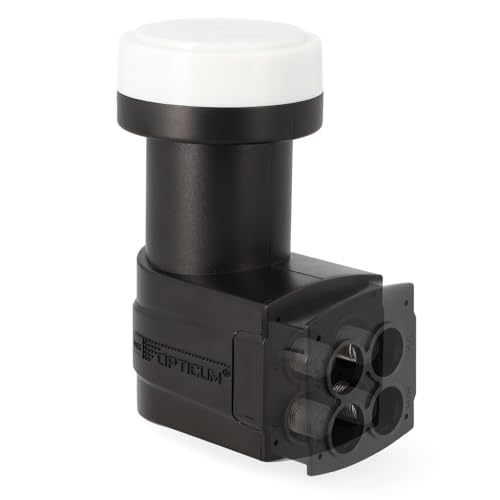 RED OPTICUM 03H Series Quattro LNB: LNB für bis zu 8 Receiver, Digital HD 4K, Wetterfest mit Regenschutzkappe, Kompatibel mit Sat Finder, Kompakt und leicht von RED OPTICUM