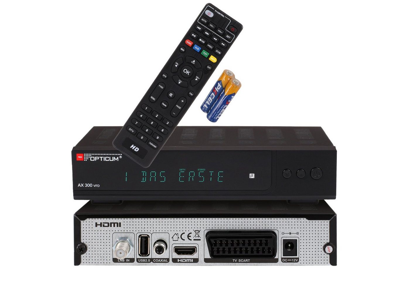 RED OPTICUM AX 300 VFD mit Aufnahmefunktion SAT-Receiver (alphanumerisches Display - HDMI - SCART - USB 2.0) von RED OPTICUM
