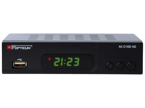 RED OPTICUM AX C100 HD Kabelreceiver I Digitaler Kabel-Receiver HD mit LED-Display - EPG - HDMI - USB - SCART - Coaxial Audio I Stromsparender Receiver für Kabelfernsehen I DVB-C Receiver schwarz von RED OPTICUM