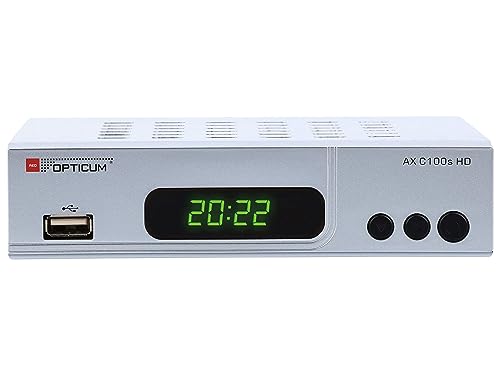 RED OPTICUM AX C100s HD Kabelreceiver mit PVR-Aufnahmefunktion I Digitaler Kabel-Receiver HD - EPG - HDMI - USB - SCART - Coaxial Audio I Receiver für Kabelfernsehen I DVB-C Receiver silber von RED OPTICUM