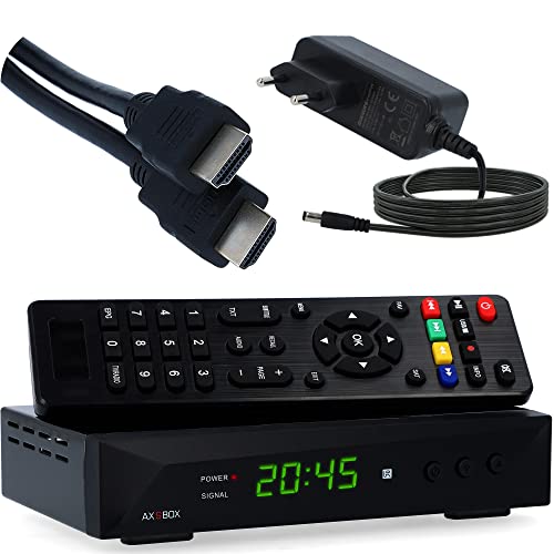 RED OPTICUM HD Sat Receiver für Satellitenschüssel mit Aufnahmefunktion, AAC-LC Audio, PVR, HDMI, SCART, USB, Coaxial - Timeshift & Einkabel tauglich - SBox Satelliten Receiver Set + HDMI Kabel von RED OPTICUM