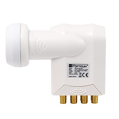 RED OPTICUM LOP 04H Octo LNB I Digital-LNB 8-fach mit nur 0.1dB Rauschmaß und ausziehbarem Wetterschutz I Full HD - 3D - UHD - 4K Ready I Sat-LNB für 8 Teilnehmer zum Direktanschluss von RED OPTICUM