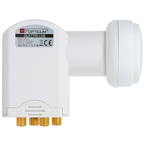 RED OPTICUM LRP 04H Quattro LNB I Hitze- & kältebeständiger Digital-LNB mit 0.1dB Rauschmaß & Wetterschutzkappe I Full HD - 3D - UHD - 4K Ready I nur mit Multischalter nutzbar I Sat-LNB weiß RED OPTICUM LRP 04H Quattro LNB I Hitze- & kältebeständiger Digital-LNB mit 0.1dB Rauschmaß & Wetterschutzkappe I Full HD - 3D - UHD - 4K Ready I nur mit Multischalter nutzbar I Sat-LNB weiß von RED OPTICUM