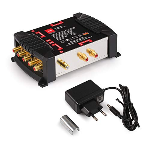 RED OPTICUM OMS 5/4 PRO TRQ Multischalter 4 Teilnehmer - Sat Verteiler 1 Satellit für 4 Teilnehmer mit vergoldeten Kontakten - 3D UHD 4K Ready - Sat Multiswitch geeignet für Quattro & Quad LNB RED OPTICUM OMS 5/4 PRO TRQ Multischalter 4 Teilnehmer - Sat Verteiler 1 Satellit für 4 Teilnehmer mit vergoldeten Kontakten - 3D UHD 4K Ready - Sat Multiswitch geeignet für Quattro & Quad LNB von RED OPTICUM