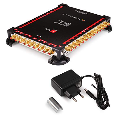 RED OPTICUM OMS 9-24 PRO TR - 24 Teilnehmer - Sat Verteiler 2 Satelliten an bis zu 24 Teilnehmer mit vergoldeten Kontakten - 3D UHD 4K Ready - Multiswitch Quattro LNB geeignet RED OPTICUM OMS 9-24 PRO TR - 24 Teilnehmer - Sat Verteiler 2 Satelliten an bis zu 24 Teilnehmer mit vergoldeten Kontakten - 3D UHD 4K Ready - Multiswitch Quattro LNB geeignet von RED OPTICUM