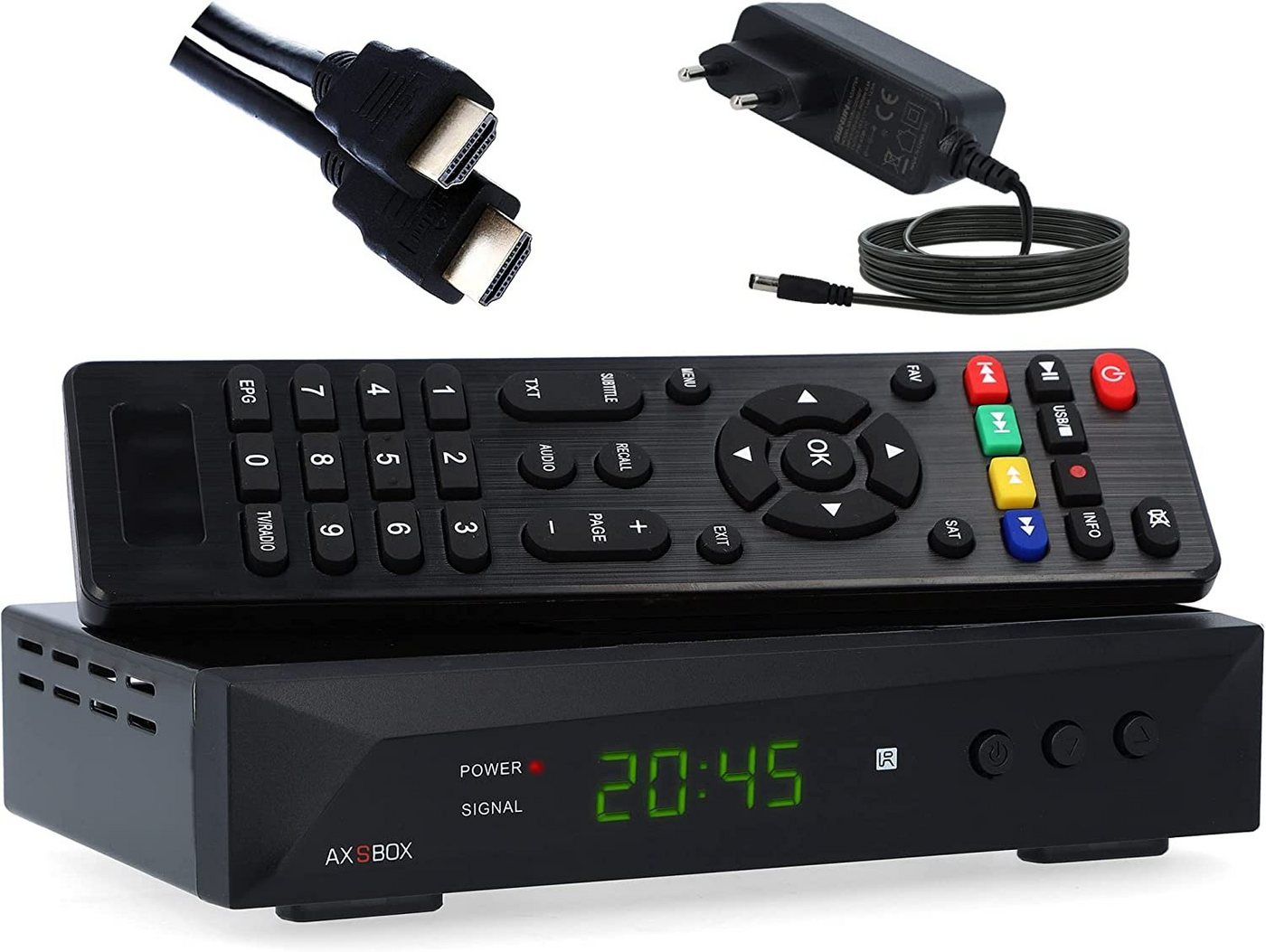 RED OPTICUM SBOX mit PVR + HDMI Kabel SAT-Receiver (PVR, HDMI, SCART, USB, Coaxial - Timeshift & Einkabel tauglich) von RED OPTICUM