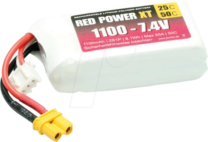 RD XT 1100 S2 - Akku-Pack, Li-Polymer, 7,4 V, 1100 mAh von RED POWER