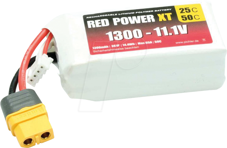 RD XT 1300 S3 - Akku-Pack, Li-Polymer, 11,1 V, 1300 mAh von RED POWER