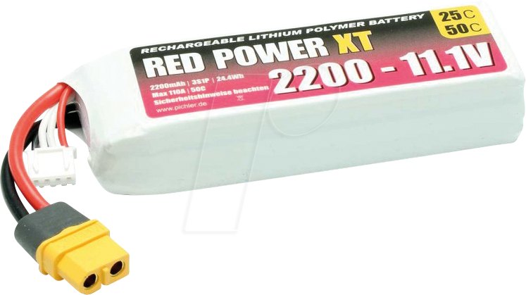 RD XT 2200 S3 - Akku-Pack, Li-Polymer, 11,1 V, 2200 mAh von RED POWER