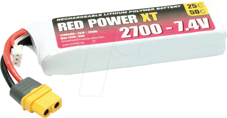 RD XT 2700 S2 - Akku-Pack, Li-Polymer, 7,4 V, 2700 mAh von RED POWER
