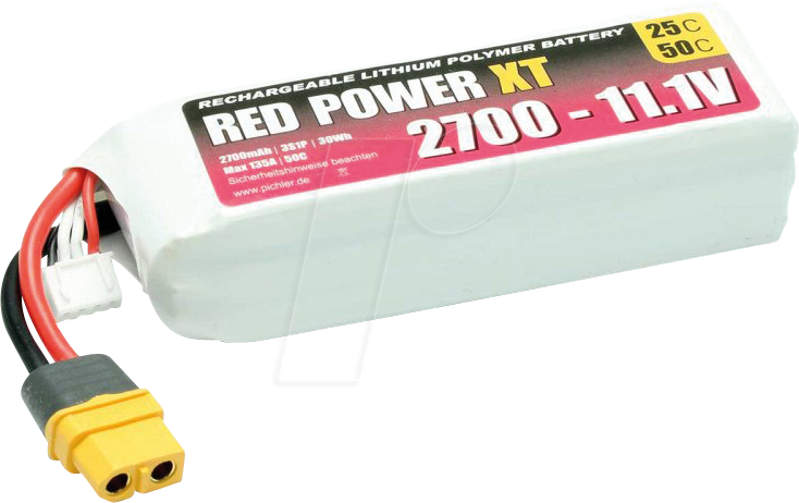 RD XT 2700 S3 - Akku-Pack, Li-Polymer, 11,1 V, 2700 mAh von RED POWER