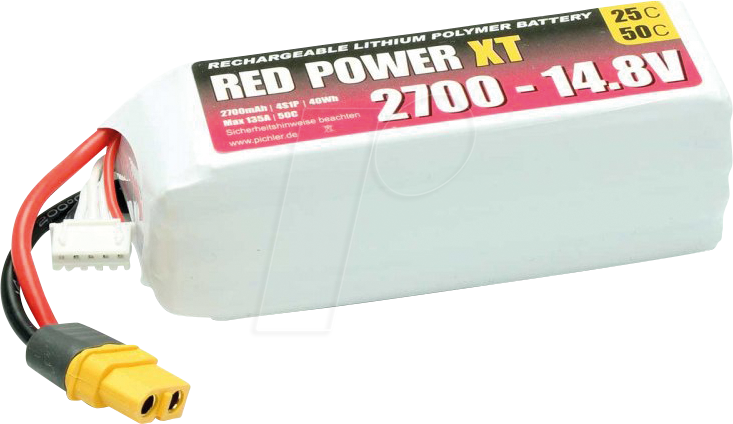 RD XT 2700 S4 - Akku-Pack, Li-Polymer, 14,8 V, 2700 mAh von RED POWER