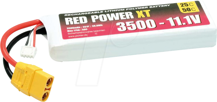RD XT 3500 S3 - Akku-Pack, Li-Polymer, 11,1 V, 3500 mAh von RED POWER