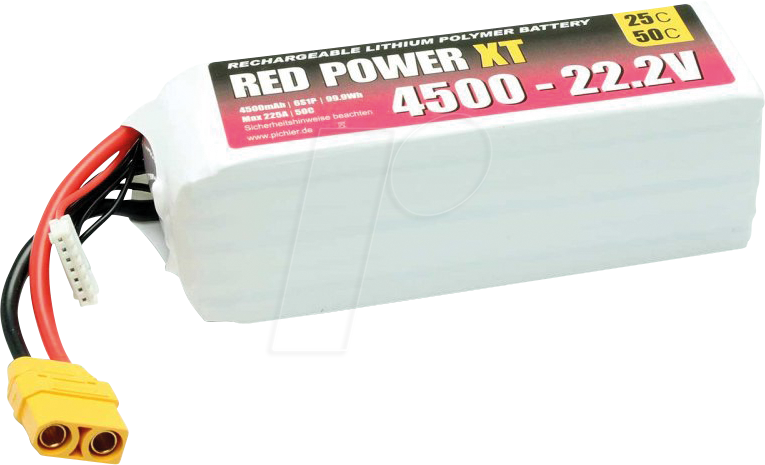 RD XT 4500 S6 - Akku-Pack, Li-Polymer, 22,2 V, 4500 mAh von RED POWER