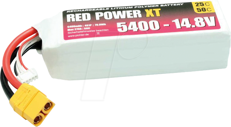 RD XT 5400 S4 - Akku-Pack, Li-Polymer, 14,8 V, 5400 mAh von RED POWER