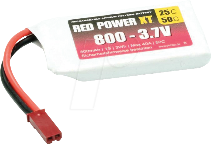 RD XT 800 S1 - Akku-Pack, Li-Polymer, 3,7 V, 800 mAh von RED POWER