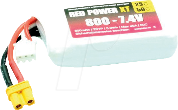 RD XT 800 S2 - Akku-Pack, Li-Polymer, 7,4 V, 800 mAh von RED POWER