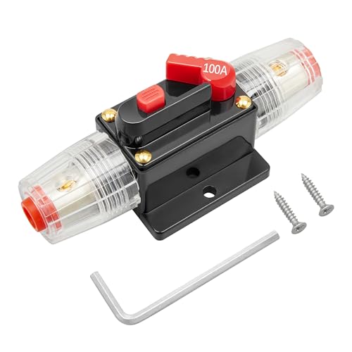 RED WOLF 100A Schutzschalter 12V-48V DC, Automatik Sicherungshalter Auto Inline-Leistungsschalter Auto für Kfz Boot Lkw Marine Radio Stereo Sicherungsschutz Wasserdicht RED WOLF 100A Schutzschalter 12V-48V DC, Automatik Sicherungshalter Auto Inline-Leistungsschalter Auto für Kfz Boot Lkw Marine Radio Stereo Sicherungsschutz Wasserdicht von RED WOLF
