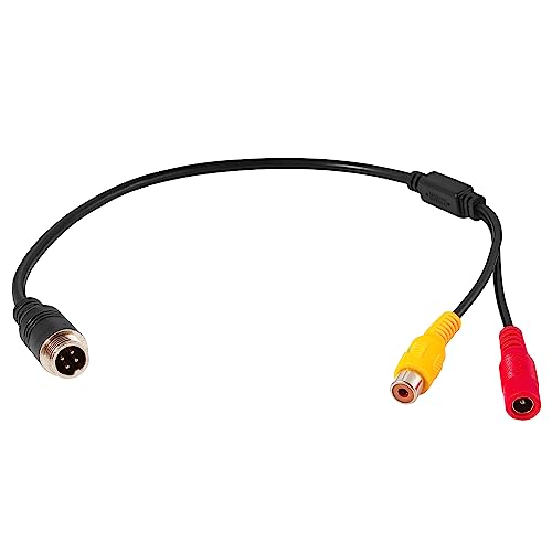 RED WOLF 4 Pin auf Cinch Adapterkabel Rückfahrkamera RCA Stecker mit DC Netzanschluss 4 Polig Stecker auf RCA Monitor Display DVD-Player Kameraadapter von RED WOLF