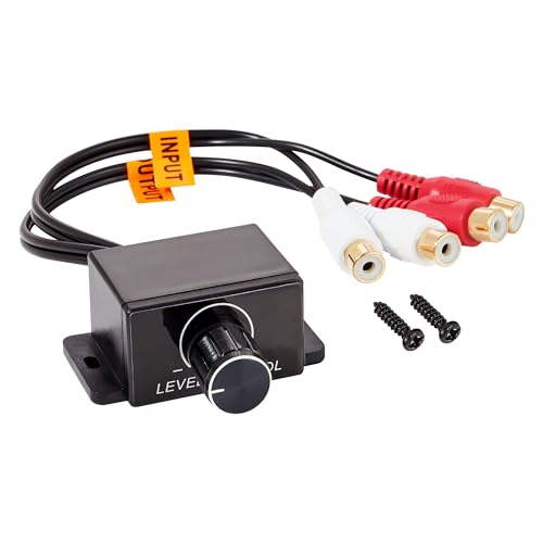 RED WOLF Cinch Lautstärkeregler Auto Volume Control Knob Bass RCA Gain Level Controller Universal Kompatibel mit VW Opel Citroen Peugeot FIAT Mercedes Kfz Verstärker Audio Pegelregler von RED WOLF