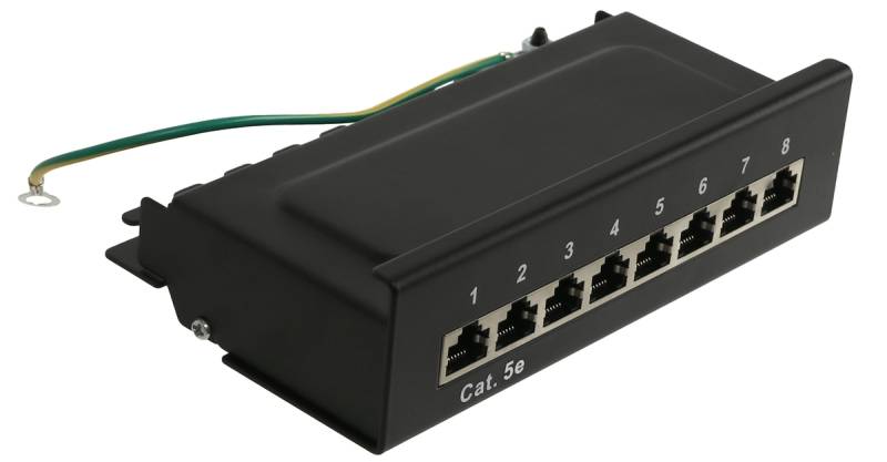 RED4POWER CAT.5e Patchpanel R4-N107S, 8-fach, schwarz von RED4POWER