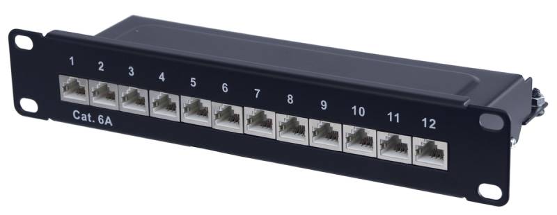 RED4POWER CAT.6a Patchpanel R4-N106S, 12-fach, 10", schwarz von RED4POWER