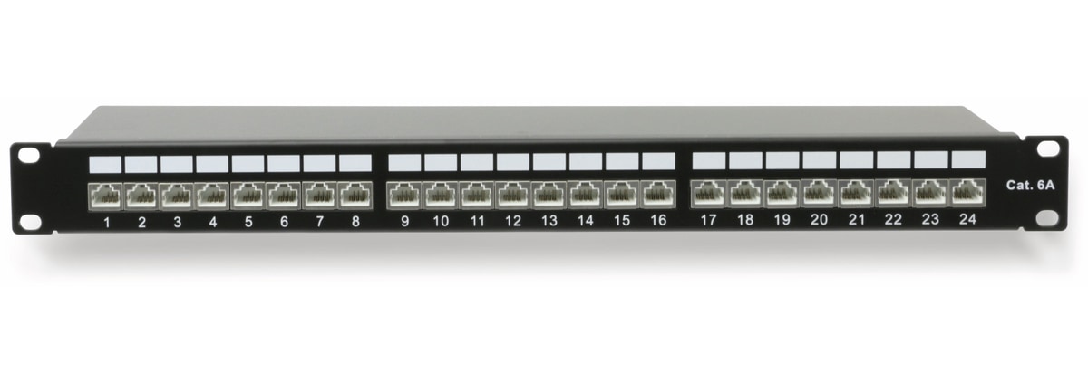 RED4POWER CAT.6a Patchpanel R4-N119S, 24-fach, 19", schwarz von RED4POWER