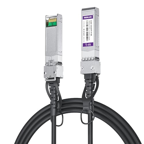 10G SFP+ Twinax Cable 1 m (3.28 ft), SFP Patch Cable, Direct Attach Copper(DAC) Passive Cable for Cisco SFP-H10GB-CU1M, Meraki, Ubiquiti UniFi UC-DAC-SFP+, Mikrotik and More von REDLUX